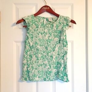 Ichi Floral Top, White/ Green, Size M
